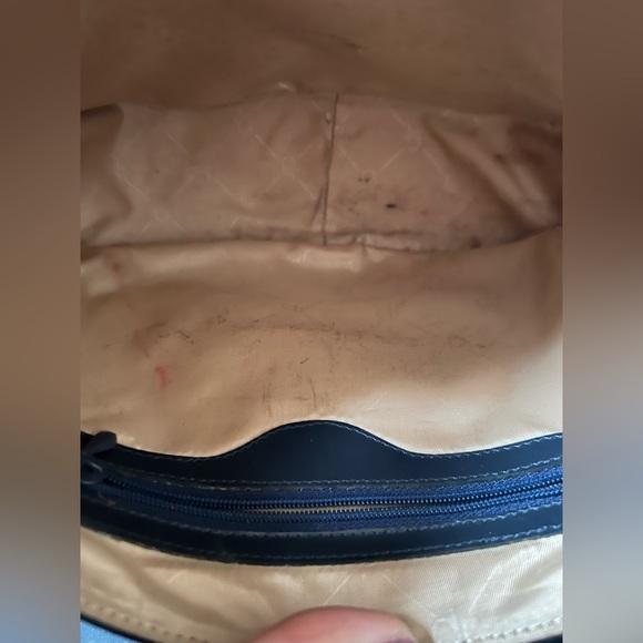 Vintage Del Rio Black Genuine Leather Saddle Crossbody Shoulder Bag - Picture 11 of 16